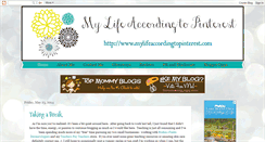 Desktop Screenshot of mylifeaccordingtopinterest.com